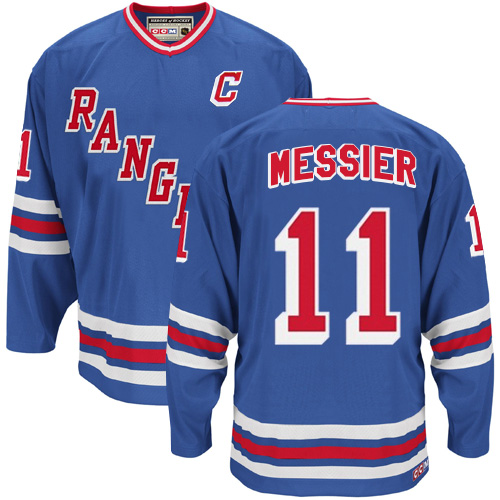 Herren New York Rangers Eishockey Trikot Mark Messier #11 Authentic Throwback Königsblau CCM Heroes Alumni